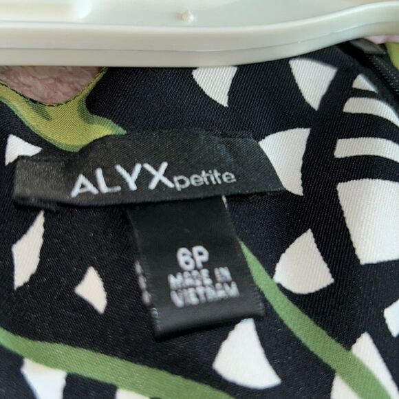 ALYX black and green print dress size 6P NEW - Picture 6 of 7